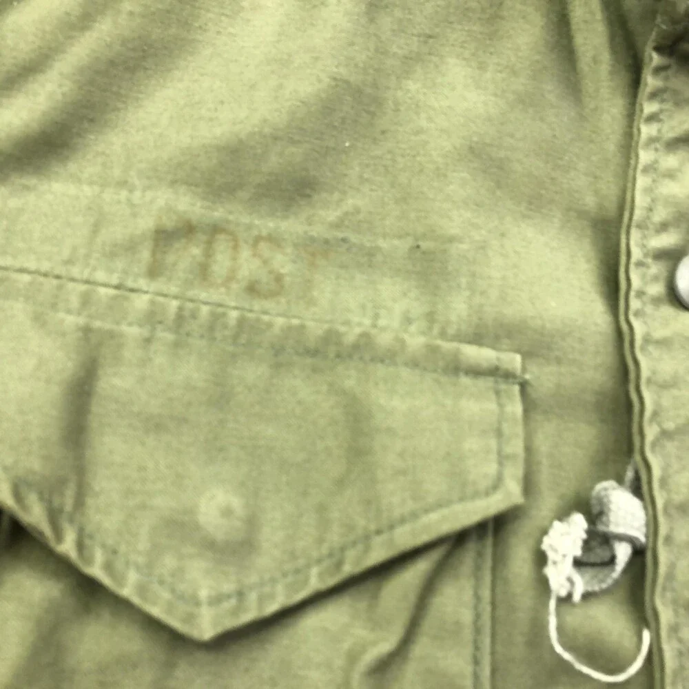 Vintage US Army Coat Mens Small Green Canvas Cold Weather Field Military OG-107